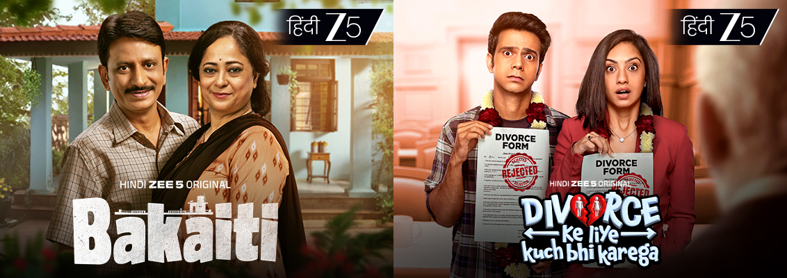 Popular Hindi comedy web series on ZEE 5 featuring United Kacche, Kaun Banegi Shikharwati, Engineering Girls, Bakaiti and Divorce Ke Liye Kuch Bhi Karega