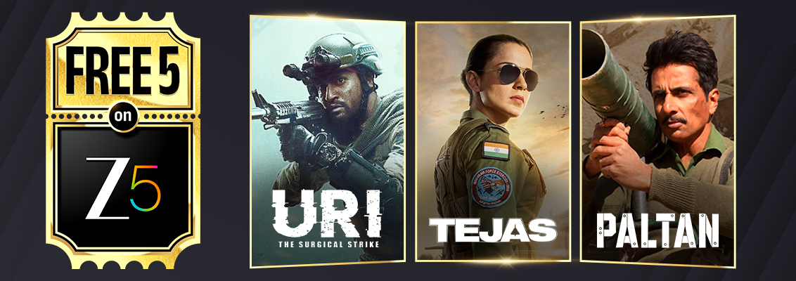 Hindi Military Action Movies on Zee 5 featuring Uri, Tejas, Paltan and Squad