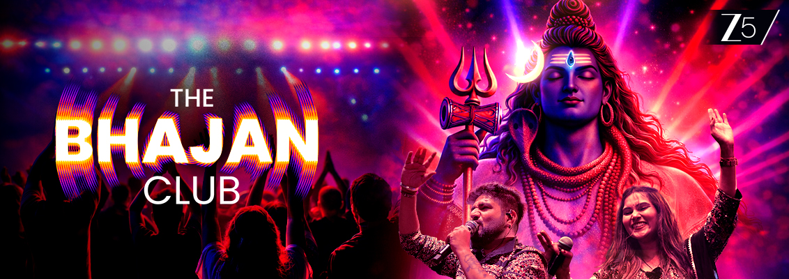 Keshavam performs devotional bhajans on stage in Bhajan Clubbing, blending spiritual music, live energy and audience participation.
